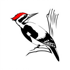 Pileated Woodpecker Animal illustration