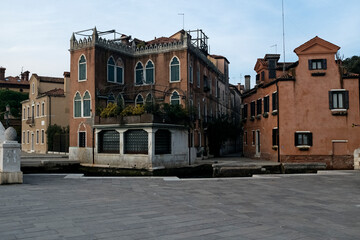 Venice architectural buildings in autumn