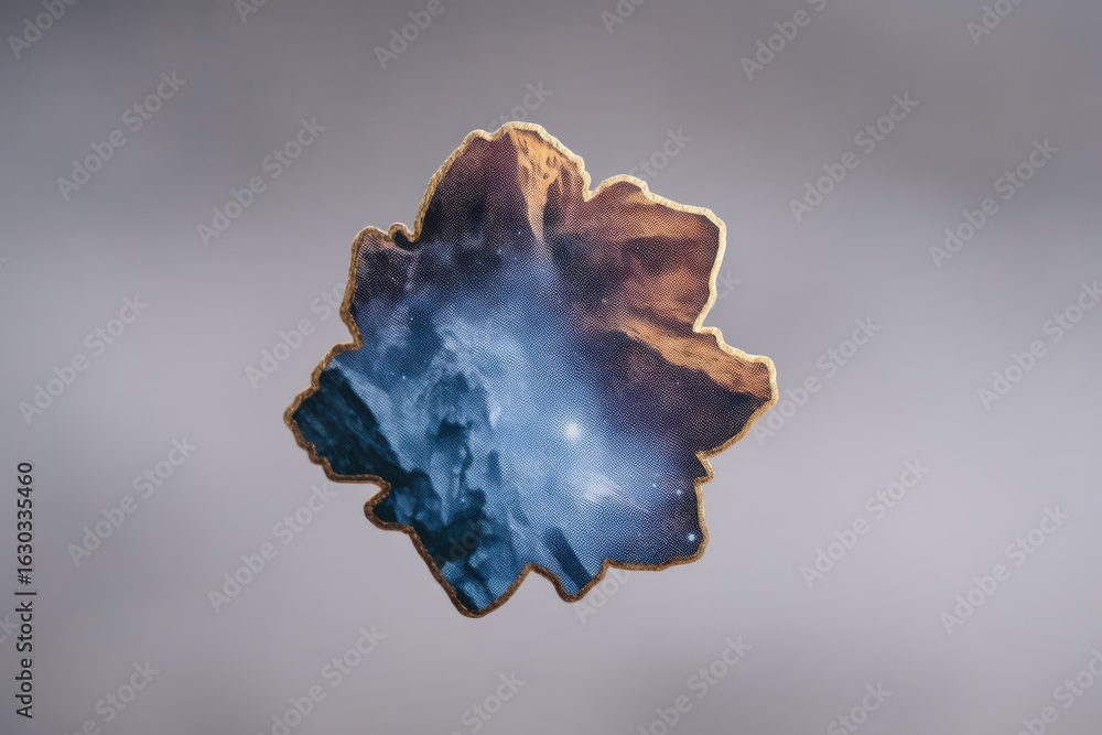 Poster captivating cosmic landscape showcasing celestial bodies in a mesmerizing texture hovering against a