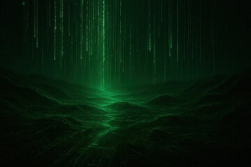 Fototapeta premium A Digital Odyssey into the Abyss of Green