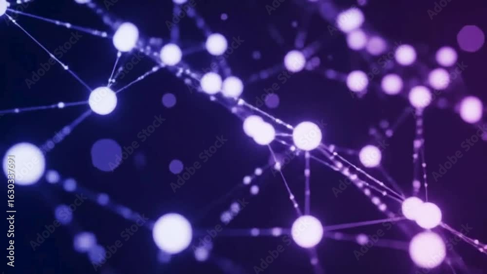 Aufkleber abstract network of glowing nodes and connecting lines, representing data flow and digital connectio