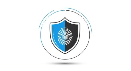 Fingerprint Security Shield Icon