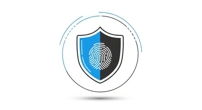 Fingerprint Security Shield Icon