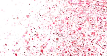 Abstract background with pink confetti and percentage symbols. Perfect for sales, promotions, and discounts.