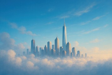 Obraz premium A City's Dreamscape at Dawn