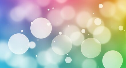 Abstract bokeh background with colorful gradient and blurred circular lights.