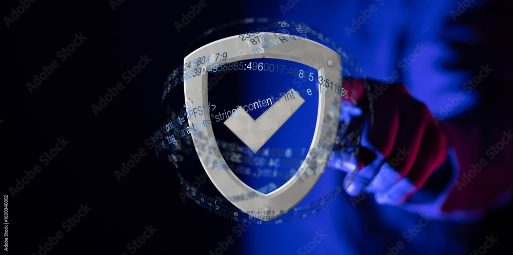 Poster secure your data with robust cybersecurity measures. protect against online threats.