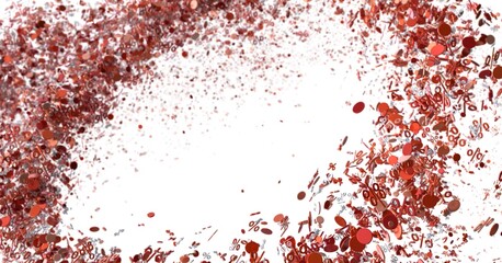 Abstract background of exploding red percentage symbols. Perfect for sale banners and discount...