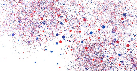 Abstract festive backdrop with red, blue particles. Ideal for celebrations, events, and designs.