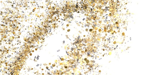Abstract background with gold percentage confetti. Perfect for sales, discounts, and promotions.