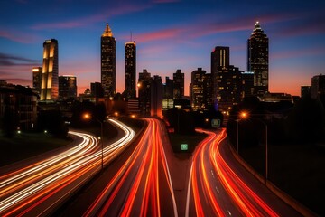 Fototapeta premium A Symphony of Lights at Dusk