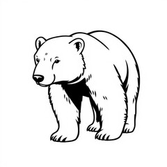 Polar Bear Animal Icon - Black