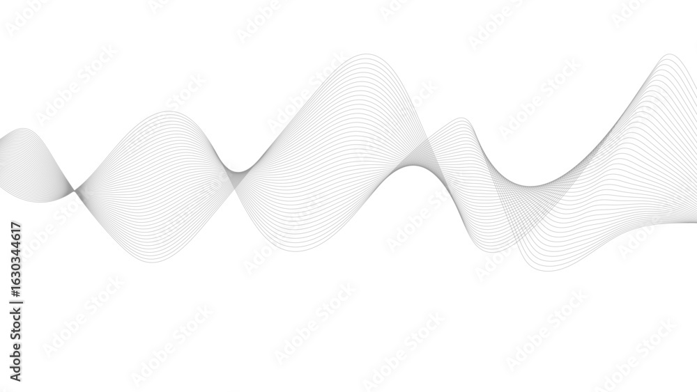 Poster abstract black lines wave curve motion on white background. abstract gray line with white background