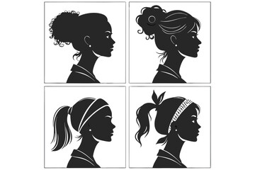 Tired Woman Silhouette Clipart