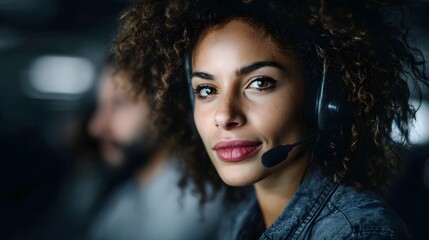 Call center agent responding to customer inquiries