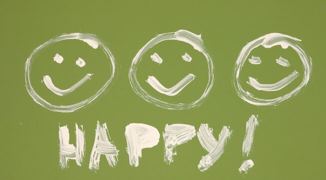 hand painted happy faces - design template