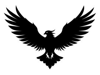 Obraz premium Eagle Silhouette with Spread Wings | Black Vector Bird of Prey Icon