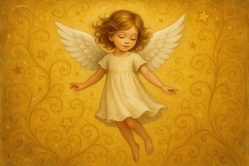 A Serene Slumber on a Golden Canvas