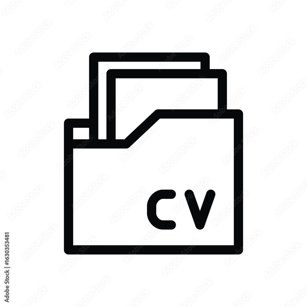 Poster cv folder outline icon vector design good for web or mobile app