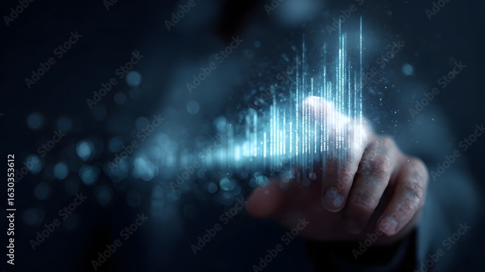Poster accessing holographic financial data through a cloud based system