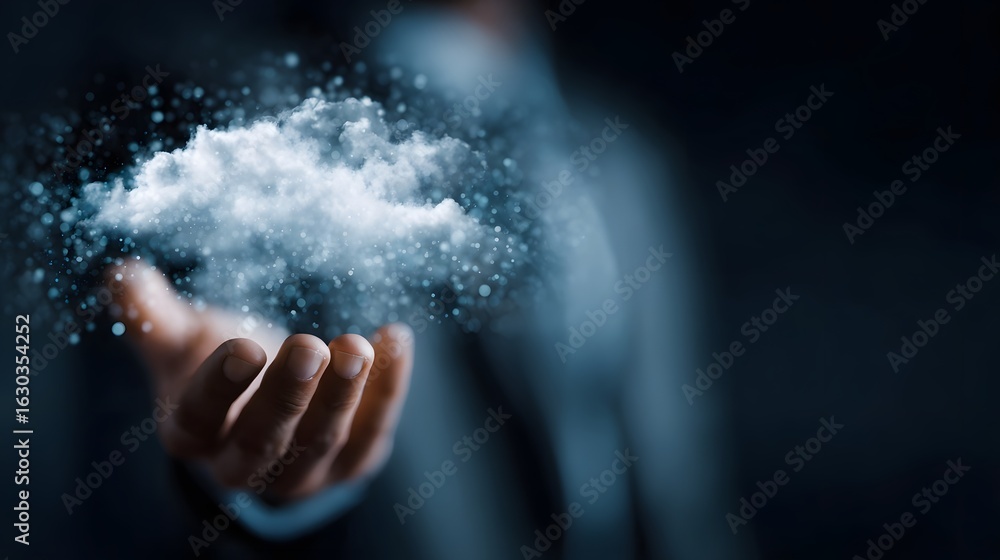 Poster holographic cloud database interface controlled by a business analyst