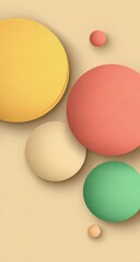 Obraz premium Abstract composition of overlapping circles in pastel colors