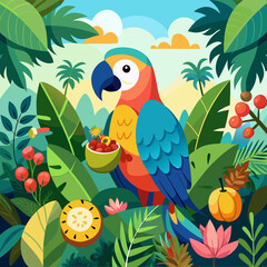 parrot on the tree © Fatima