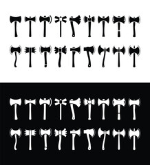 Axe silhouettes set