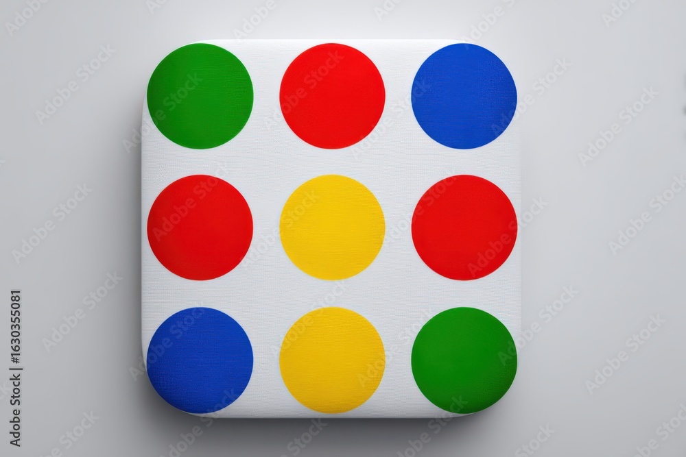 Poster colorful arrangement of circles on a playful backdrop creating a stimulating visual representation o
