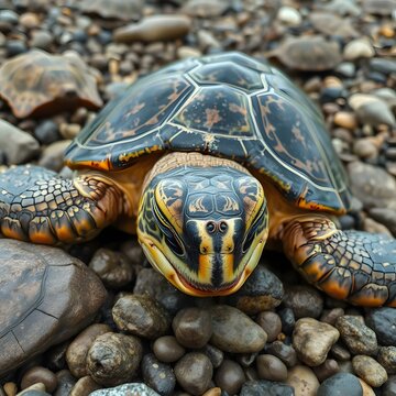 Close-up illustration of turtle's face