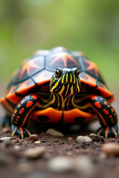 Close-up illustration of turtle's face