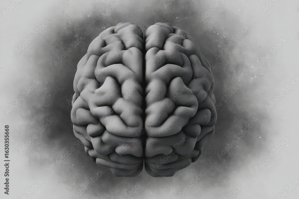 Poster abstract representation of a human brain symbolizing complex cognitive processes and emotional intel