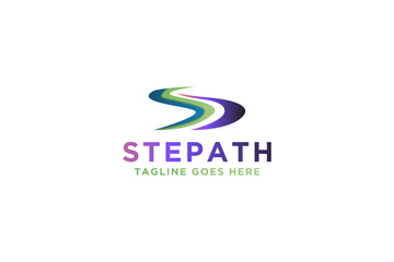 Initial letter S natural path, river creek logo design inspiration.
