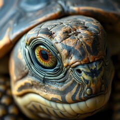 Obraz premium Close-up illustration of turtle's face