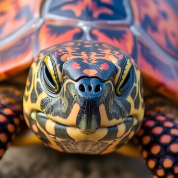 Close-up illustration of turtle's face