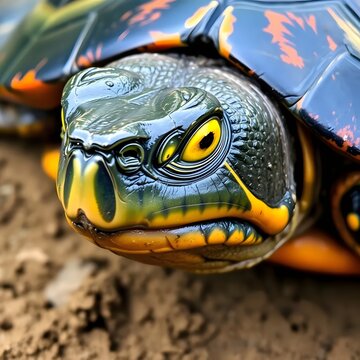 Close-up illustration of turtle's face