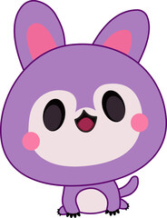 Adorable Purple Bunny with Big Head