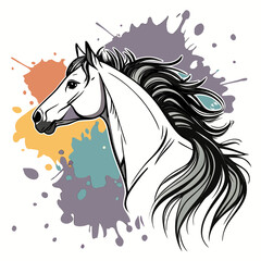 black horse vector