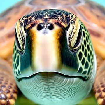 Close-up illustration of turtle's face