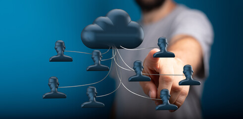 Cloud based network, secure data sharing, collaboration, digital teamwork, online connectivity.