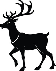Reindeer for sleigh silhouette