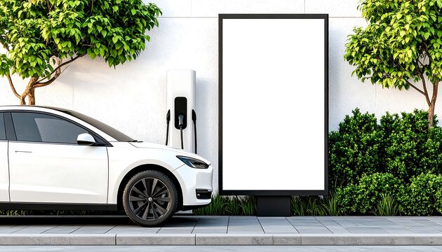 Electric vehicle charging station mockup