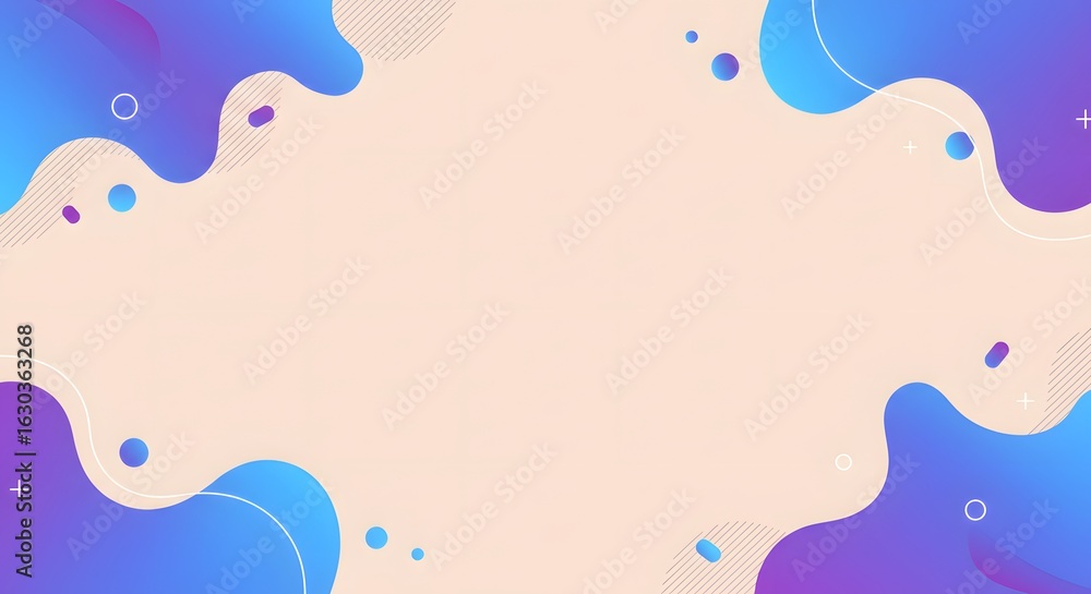 Poster vibrant abstract background with colorful gradient liquid shapes and flowing organic forms on a pale