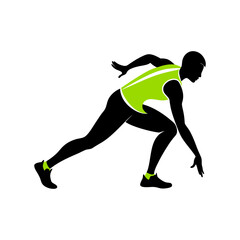 silhouette of a person stretching before a run bac vector art