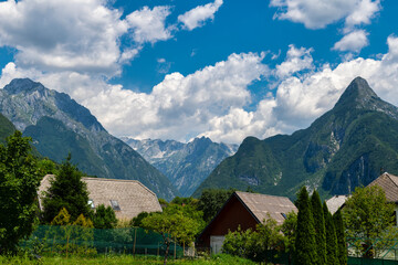 The Julian Alps around the Town of Bovec in Slovenia, close to the Italian border, Europe.