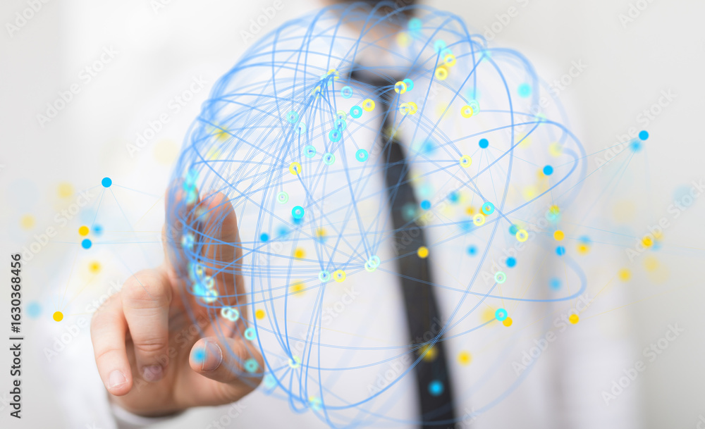 Aufkleber abstract image depicting a global network, ideal for technology and business concepts.