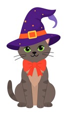 Cute cat with Halloween hat