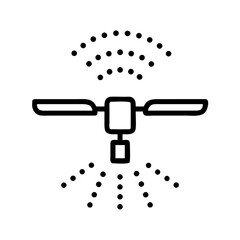 Advanced AI Satellite Drone Icon for Remote Sensing, Data Transmission, and Smart Technology Solutions. Future Communication Concept.