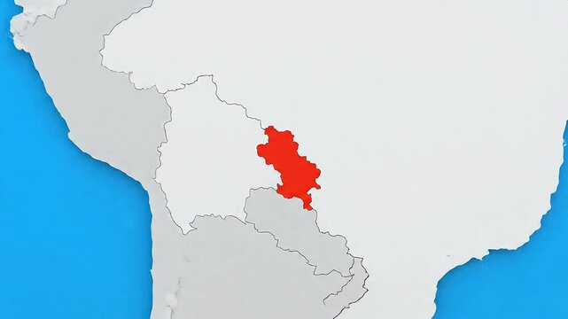 Argentina Map on Globe - 3D Render Illustration