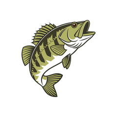 smallmouth bass micropterus dolomieu is showcased vector art
